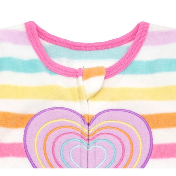 Absorba Kids' 2-pack Fleece Blanket Sleeper Heart Rainbow Stars Clouds 💗🌈⭐️☁️ - Picture 10 of 11